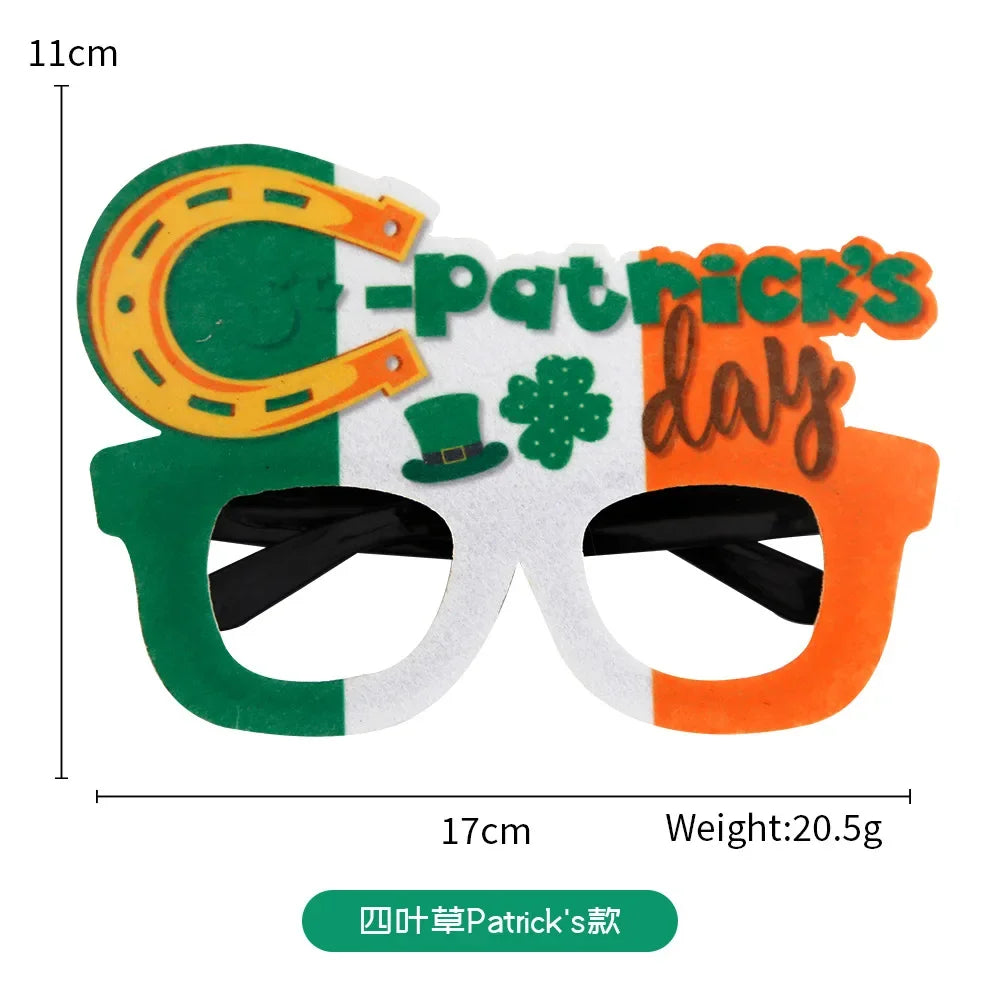 St. Patrick's Day Irish Clover Glasses Festival Supplies Photography Props Party Dress Up Funny Glasses