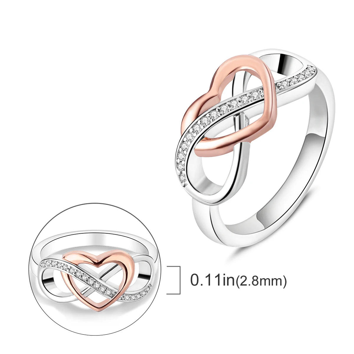 Silver Plated Infinite Love Firefly Ring Original Design Zircon Finger Rings For Women High Quality Wedding Jewelry Gift