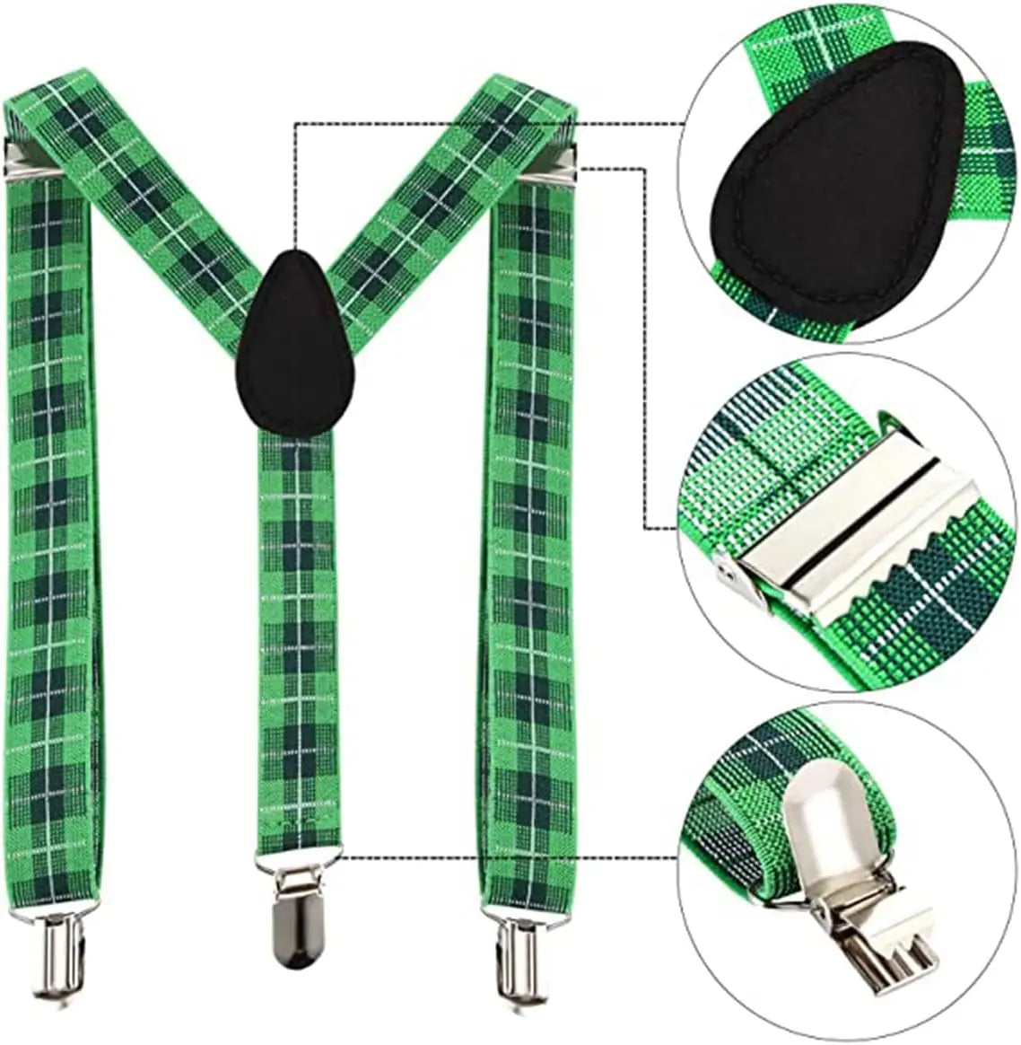 Adult Hats Bow Tie and Suspenders Set for Women Men for St Patricks Day 