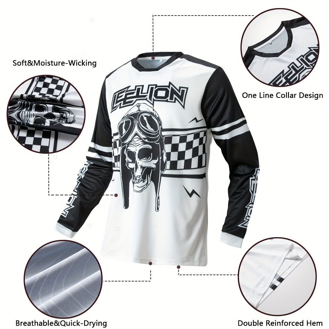 🏍️ Motorcycle Jersey | Quick Dry Breathable Long Sleeve Cycling Shirt for Biking and Riding Sports 🌞