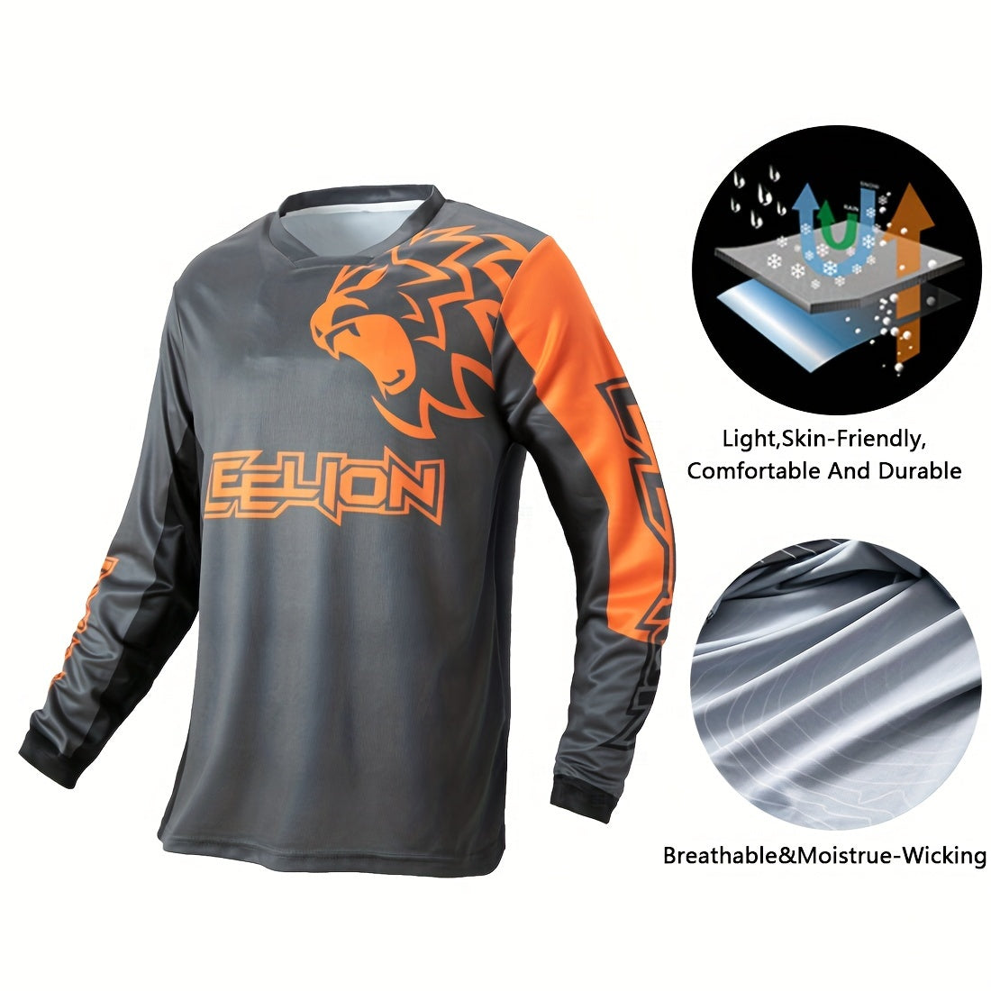 🏍️ Motorcycle Men's Color Block Cycling Jersey | Quick Dry Breathable Long Sleeve Shirt for Biking and Riding Sports 🌞