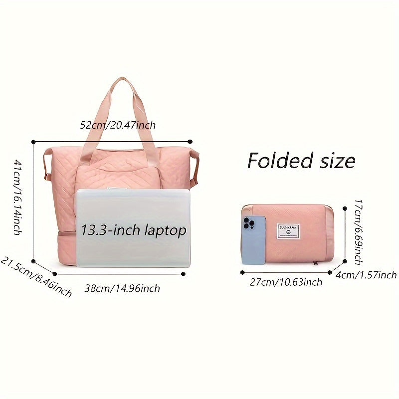 Lightweight Travel Duffle Bag - Large Capacity, Stylish Argyle Pattern