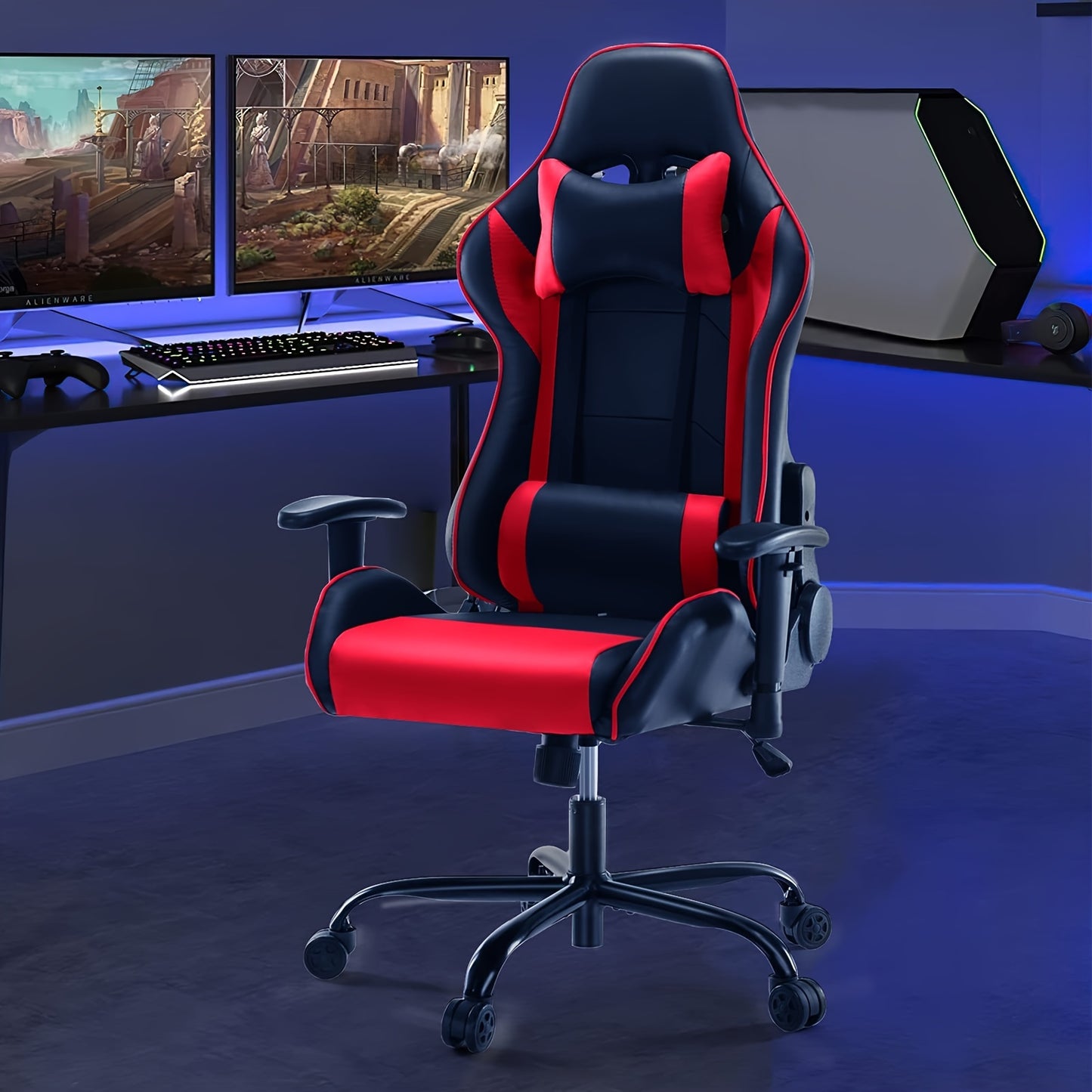 🎮 Recliner Executive Gaming Chair | Ergonomic Office Desk Chair with Wheels | High Back Computer Chair with Lift Armrest, Lumbar Support, Headrest