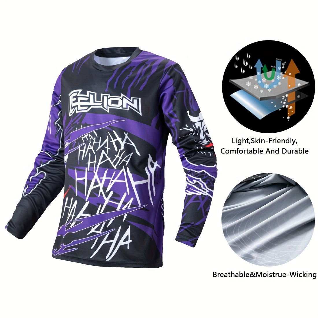 🏍️ Motorcycle Men's Color Block Cycling Jersey | Quick Dry Breathable Long Sleeve Shirt for Biking and Riding Sports 🌞