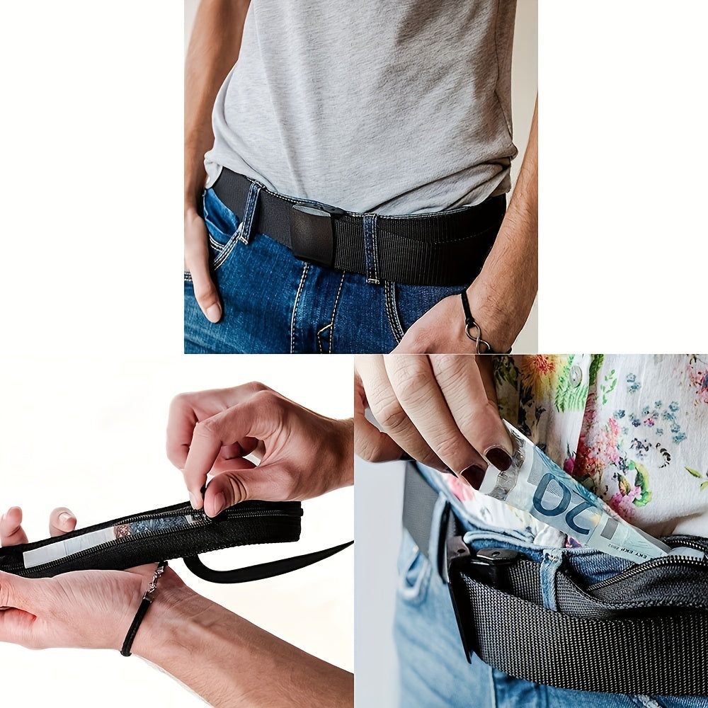 1pc Anti-Theft Travel Belt Fanny Bag | Hidden Money Wallet for Women & Men | Secret Belt Pouch, 119cm