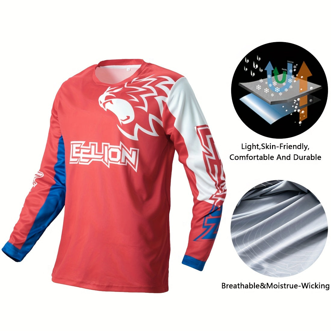 🏍️ Motorcycle Men's Color Block Cycling Jersey | Quick Dry Breathable Long Sleeve Summer Shirt 🌞