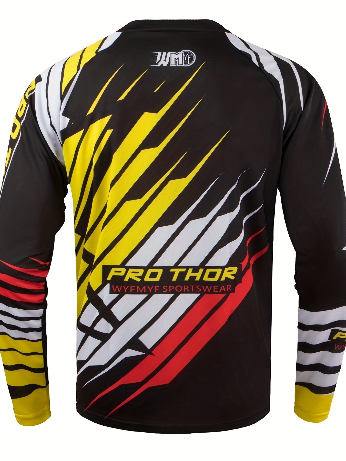 PRO THOR Men's Striped Cycling Jersey - Quick Dry, Breathable, Moisture Wicking Long Sleeve MTB Shirt for Biking and Sports - Stay Cool and Comfortable During Your Ride