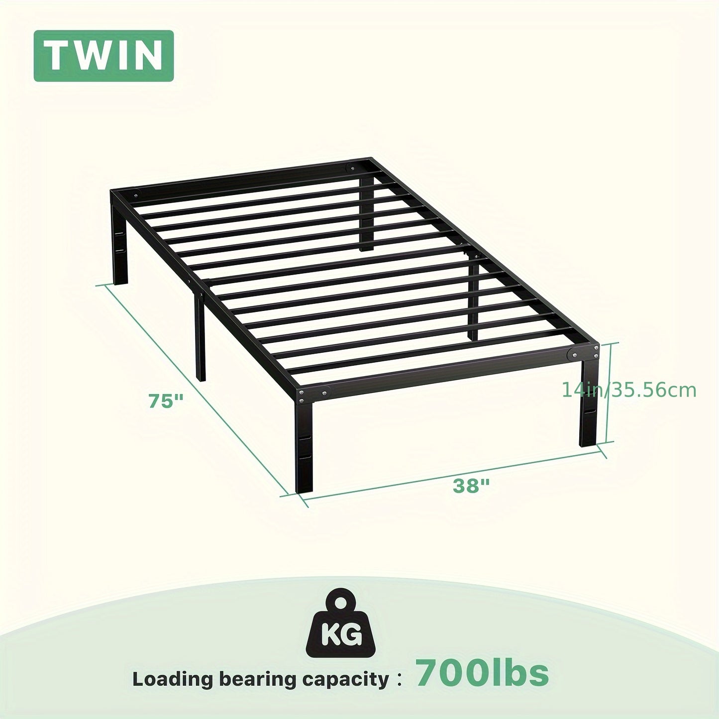 Metal Bed Frame Support Sturdy Platform Mattress Foundation with Under Storage Space No Box Spring Needed, Black Full Queen King Twin Size 🛏️