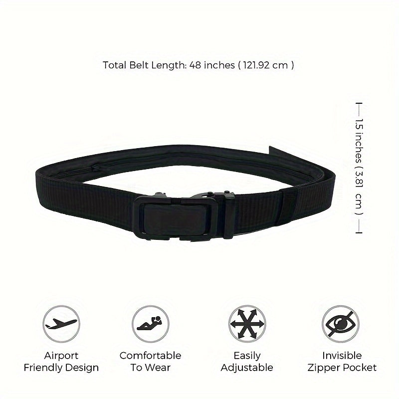 1pc Anti-Theft Travel Belt Fanny Bag | Hidden Money Wallet for Women & Men | Secret Belt Pouch, 119cm