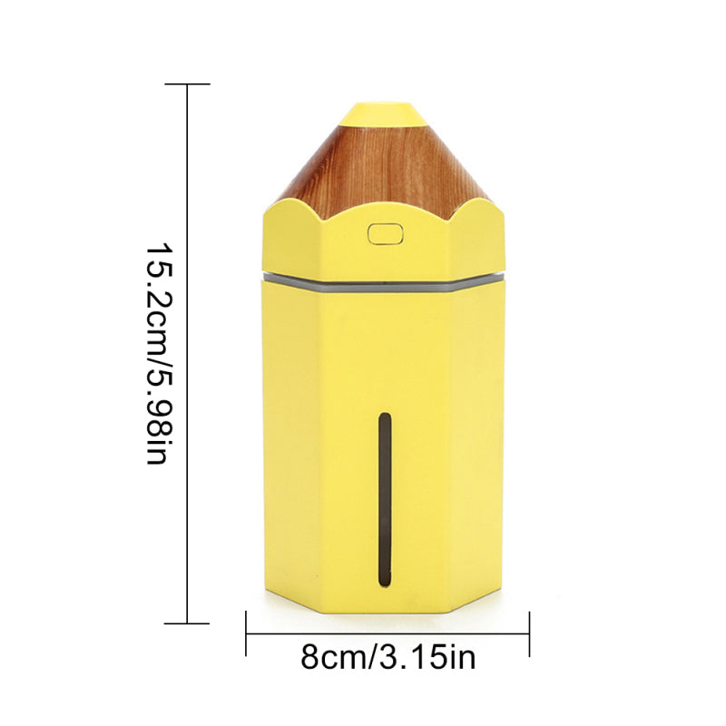 Pencil Humidifier - USB Ultrasonic Aromatherapy Air Humidifier LED Light - Aroma Diffuser Mist Maker Fogger for Office, Cars and Baby Rooms. 