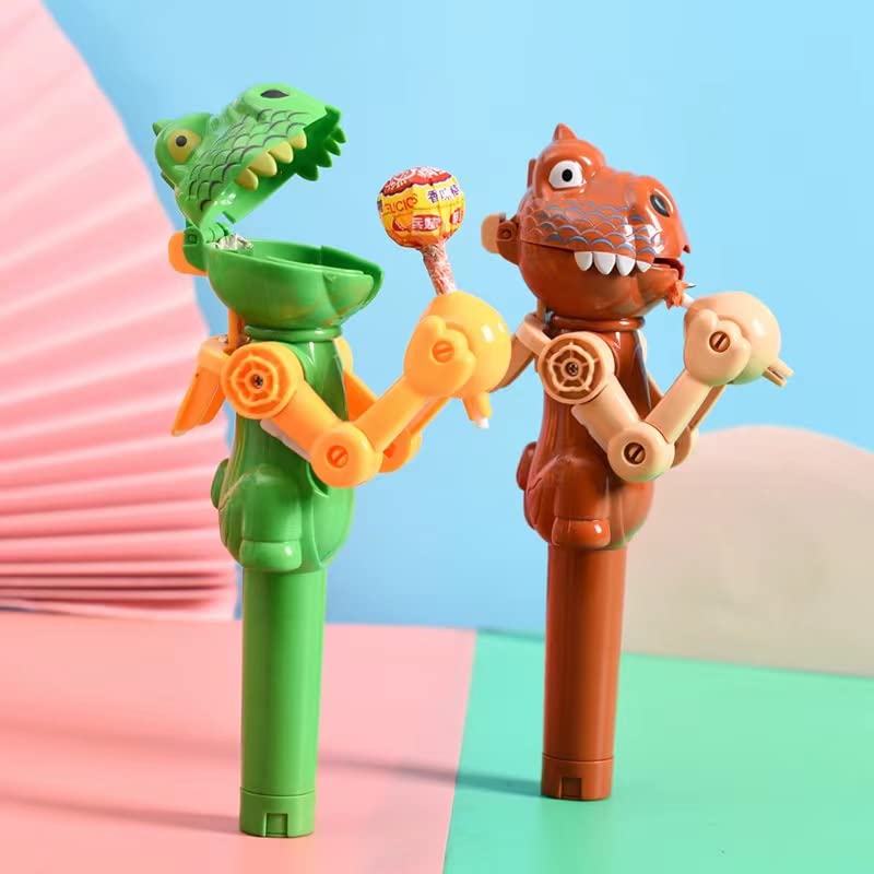 1 PC Lollipop Robot Holder, Creative Lollipop Toy Design Eat Lollipop, Funny Dinosaur Shape Lollipop Holder Dog, Lollipop Case Pet Toys, Fun Gift for Cat, Pet and Kid Over 3 Year(No Lollipop)