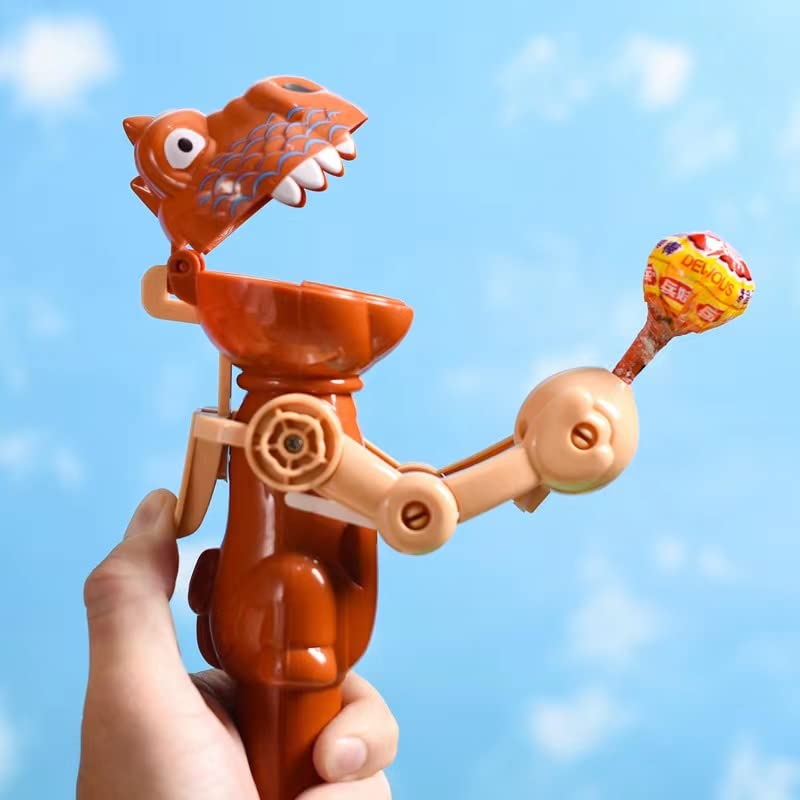 1 PC Lollipop Robot Holder, Creative Lollipop Toy Design Eat Lollipop, Funny Dinosaur Shape Lollipop Holder Dog, Lollipop Case Pet Toys, Fun Gift for Cat, Pet and Kid Over 3 Year(No Lollipop)